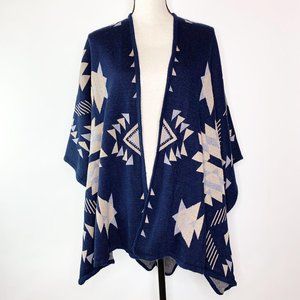 Aztec Navy Blanket Scarf Wrap